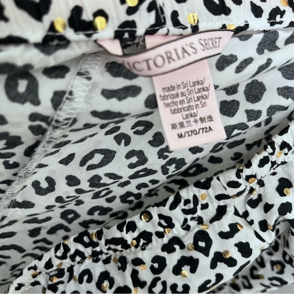 Victoria’s Secret Black Animal Print Gold Dot Lace Hem Pajama Pants - Picture 9 of 14